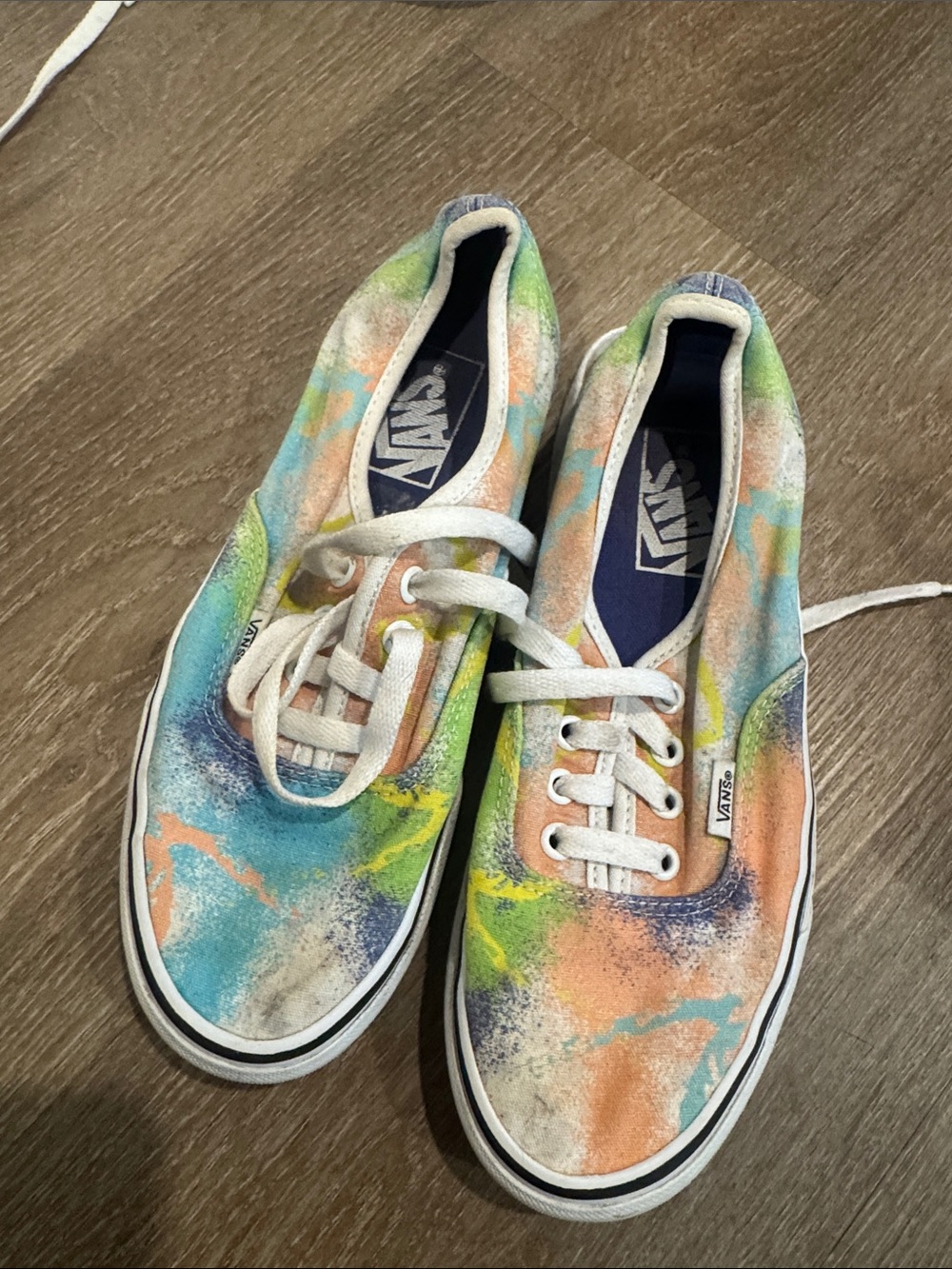 Vans Kids Canvas Lace-Up Sneakers - Blue, Green, Orange, Yellow